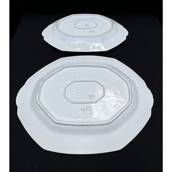 2 JPL Pouyat Limoges Platters Tray Hand Painted W/ Gold c1908-32 France Rare! - Picture 12 of 12